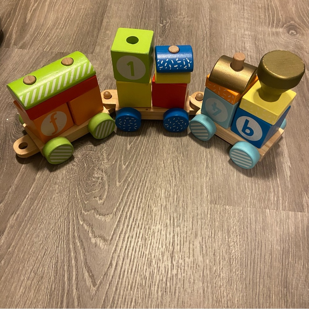 Wooden block buildable train EUC